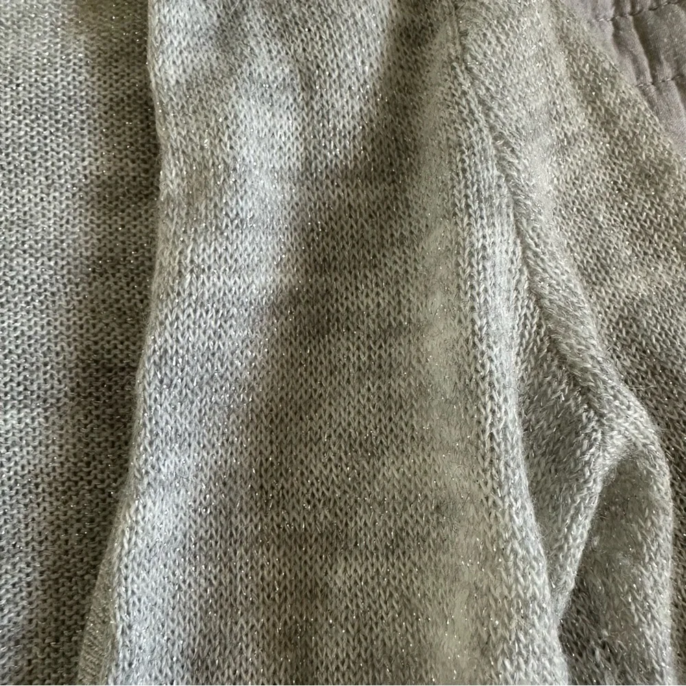 Express Y2K Vintage Merino Alpaca Mohair Gray Silver Crop Sweater XS